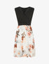 Robe mi-longue fleurie sans manches col cache-coeur - Blanc - 1