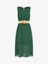 Robe longue sans manches en voile - Vert - 1