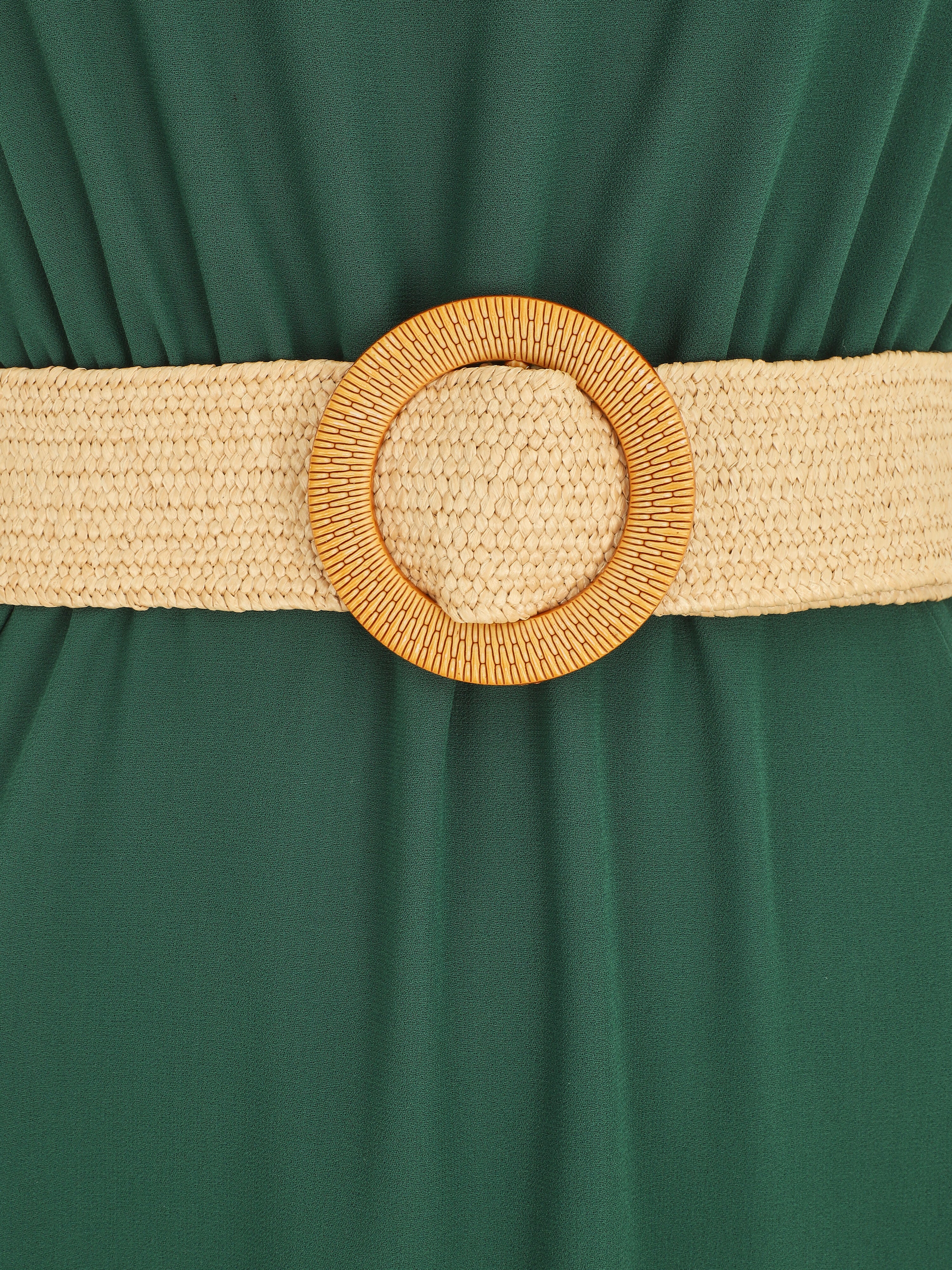 Robe longue sans manches en voile - Vert - 3