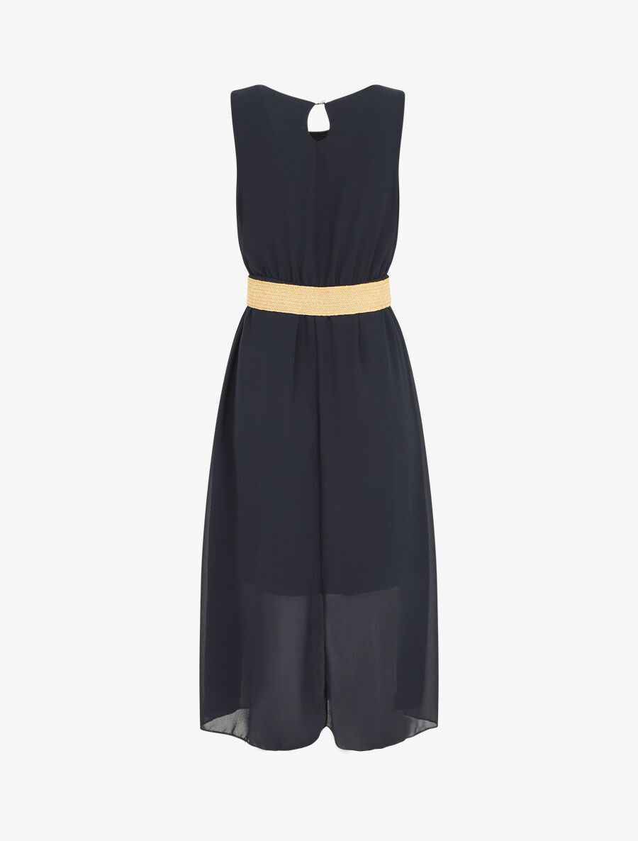 Robe longue sans manches en voile - Marine - 2