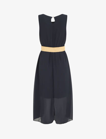 Robe longue sans manches en voile - Marine - 2