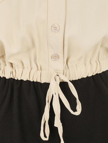 Combishort fluide sans manches - Beige - 3