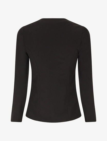 Veste fluide unie col cascade - Noir - 2
