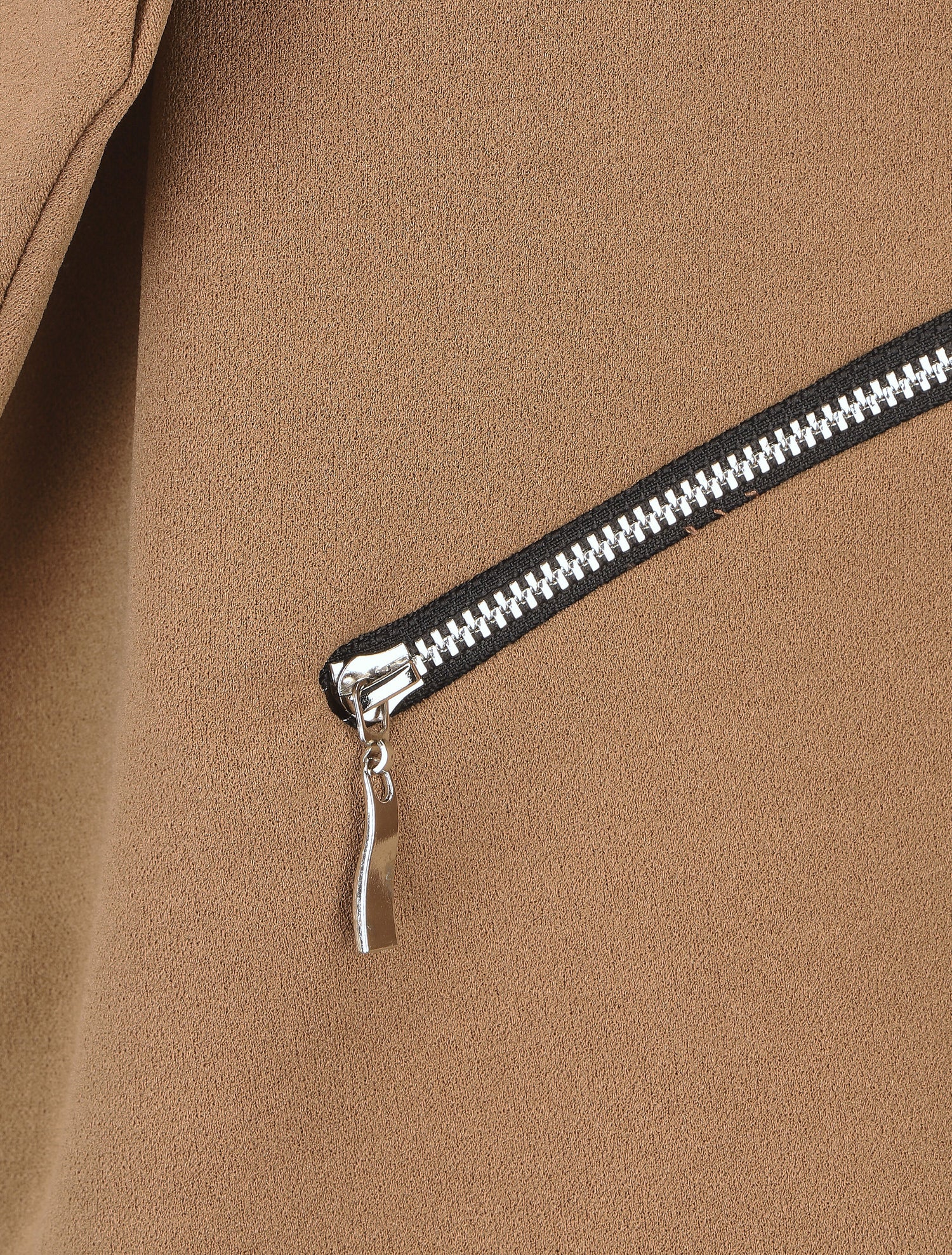 Veste fluide unie col cascade - Camel - 3