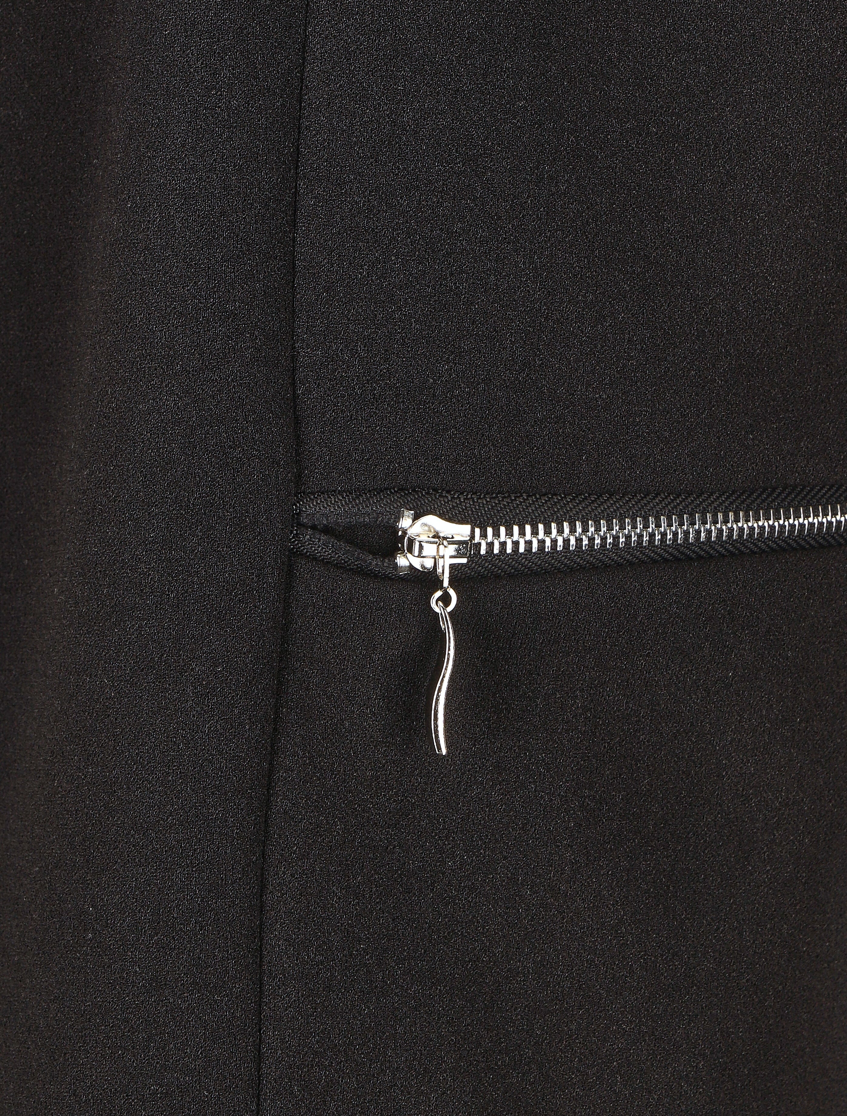 Blazer fluide uni à poches zippées - Noir - 3