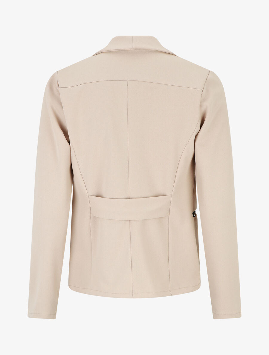 Blazer fluide uni à poches zippées - Beige - 2