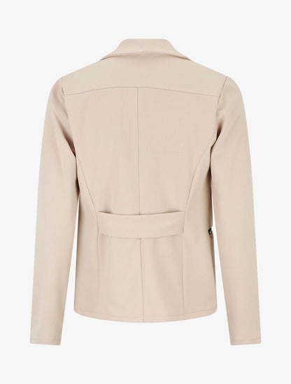 Blazer fluide uni à poches zippées - Beige - 2