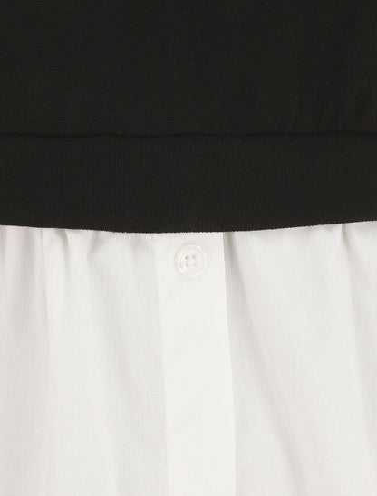 Pull à chemise en trompe l&