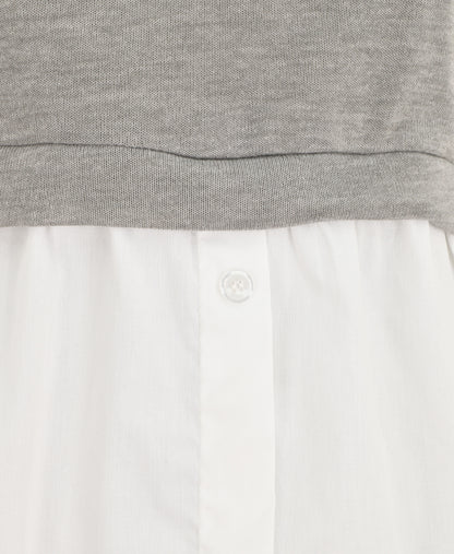 Pull à chemise en trompe l&