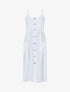 Robe longue boutonnée unie à fines bretelles - Blanc - 1
