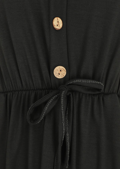 Robe mi-longue fluide - Noir - 3