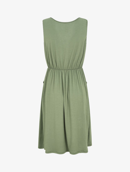 Robe mi-longue fluide - Kaki - 2