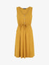 Robe mi-longue fluide - Jaune moutarde - 1