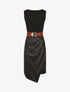Robe ajustée style portefeuille sans manches - Noir - 5