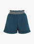 Short à taille élastiquée et à revers - Bleu canard - 4