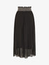 Jupe longue à taille élastiquée stylisée - Noir - 4