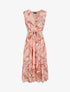 Robe fleurie évasée longue sans manches - Pêche - 1