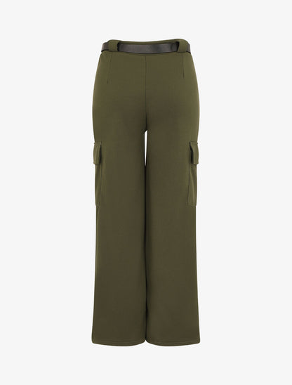 Pantalon fluide style cargo - Kaki - 2