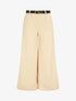 Pantalon large uni taille haute - Beige - 5