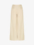 Pantalon fluide uni à boutons décoratifs - Beige - 1