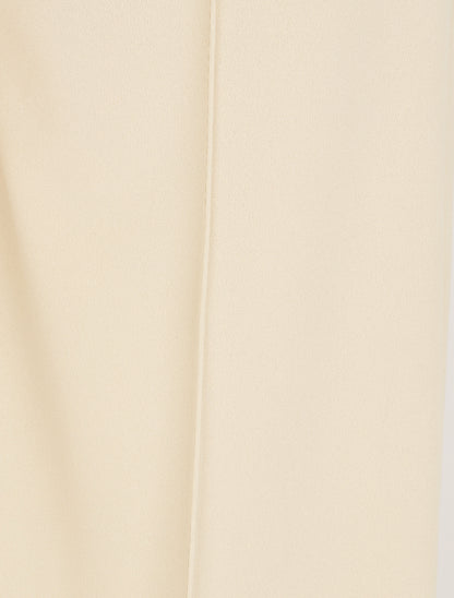 Pantalon fluide uni à boutons décoratifs - Beige - 3