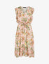 Robe en voile élastiquée à imprimé fleurs - Rose - 1