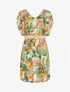 Robe en voile élastiquée à imprimé fantaisie - Vert - 5