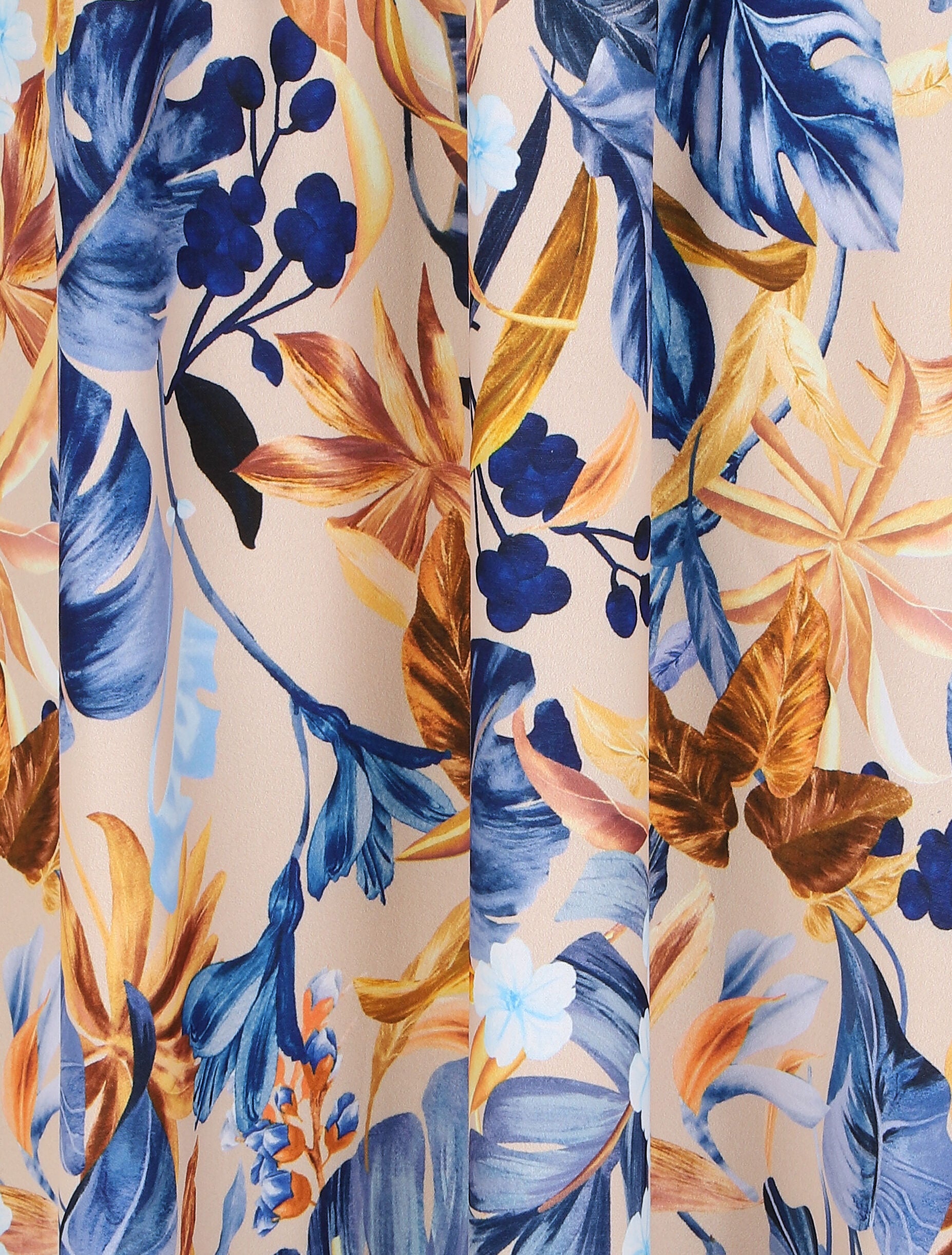 Jupe longue à imprimé feuilles tropical - Beige - 3