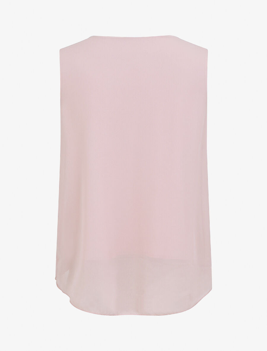 Top droit sans manches col à chaîne - Rose - 2