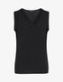 Top droit sans manches col V - Noir - 4