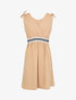 Robe uni à taille élastiquée - Camel - 1