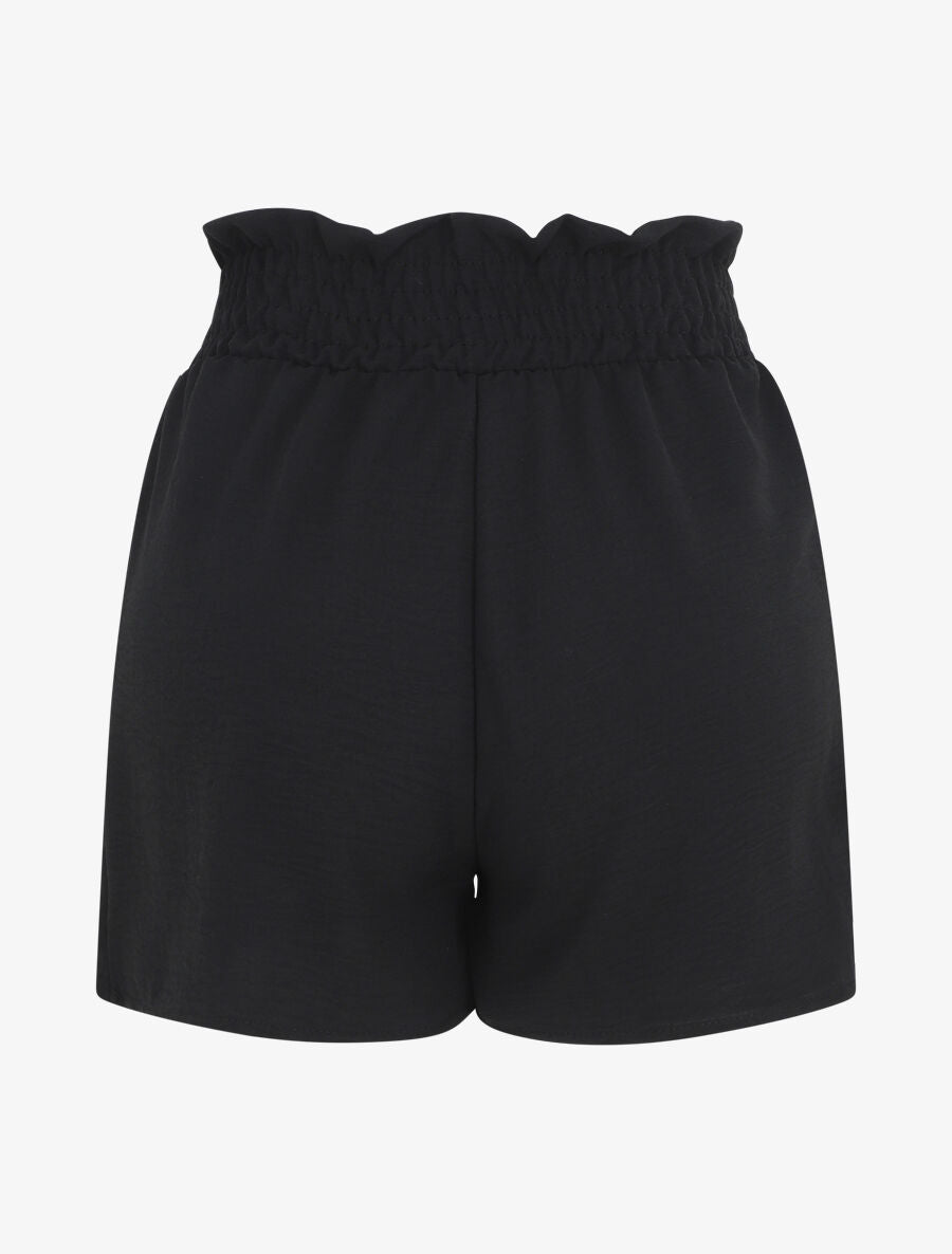Mini short à taille élastiquée - Noir - 2