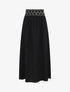Jupe longue à taille élastiquée - Noir - 4