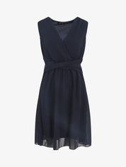 Robe fluide sans manches évasée - Marine - 5