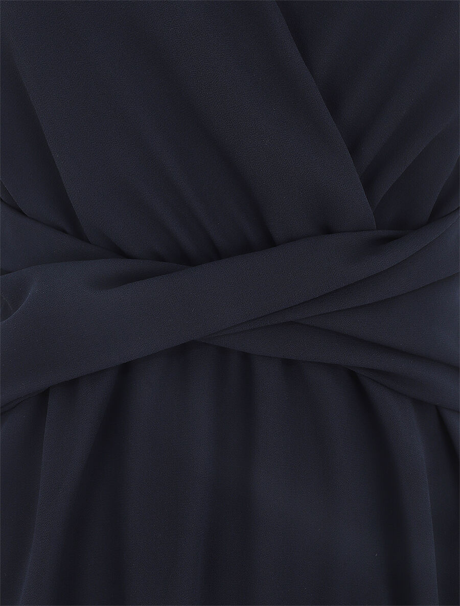 Robe fluide sans manches évasée - Marine - 3