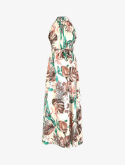 Robe longue tropicale sans manches - Beige - 1