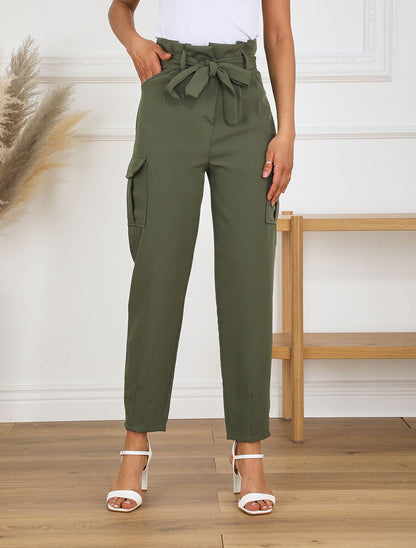 Pantalon cargo taille haute - Kaki - 4