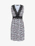 Robe mi-longue sans manches motif feuilles - Noir - 4