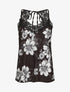 Caraco dentelle imprimé floral - Noir - 1