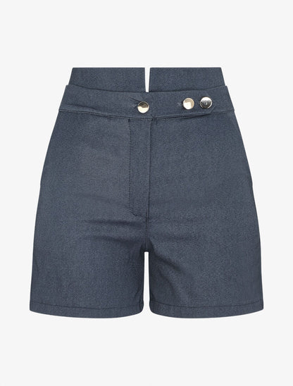 Short ajusté taille haute - Bleu jean - 5