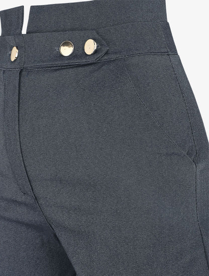 Short ajusté taille haute - Bleu jean - 3