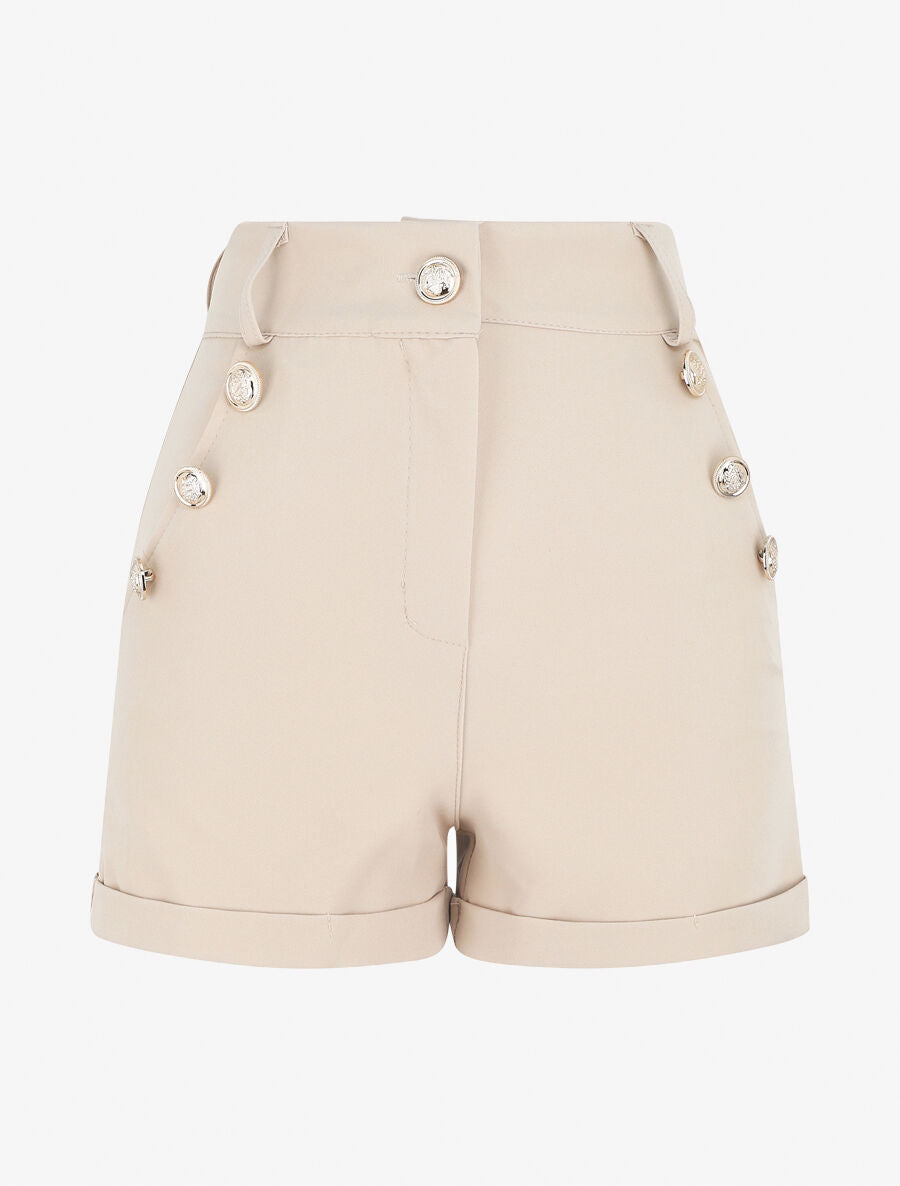 Short à pont taille haute - Beige - 1