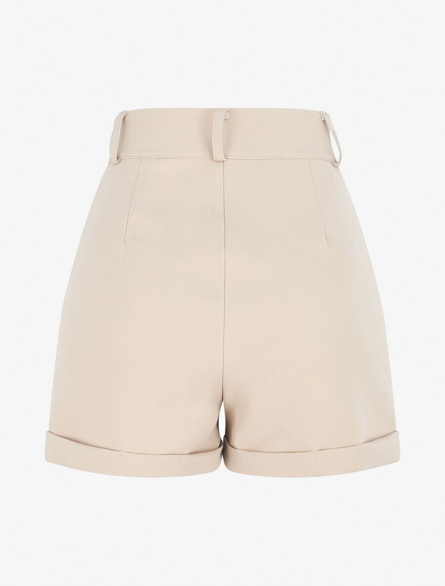Short à pont taille haute - Beige - 2