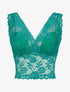 Crop top transparent en dentelle - Vert - 1