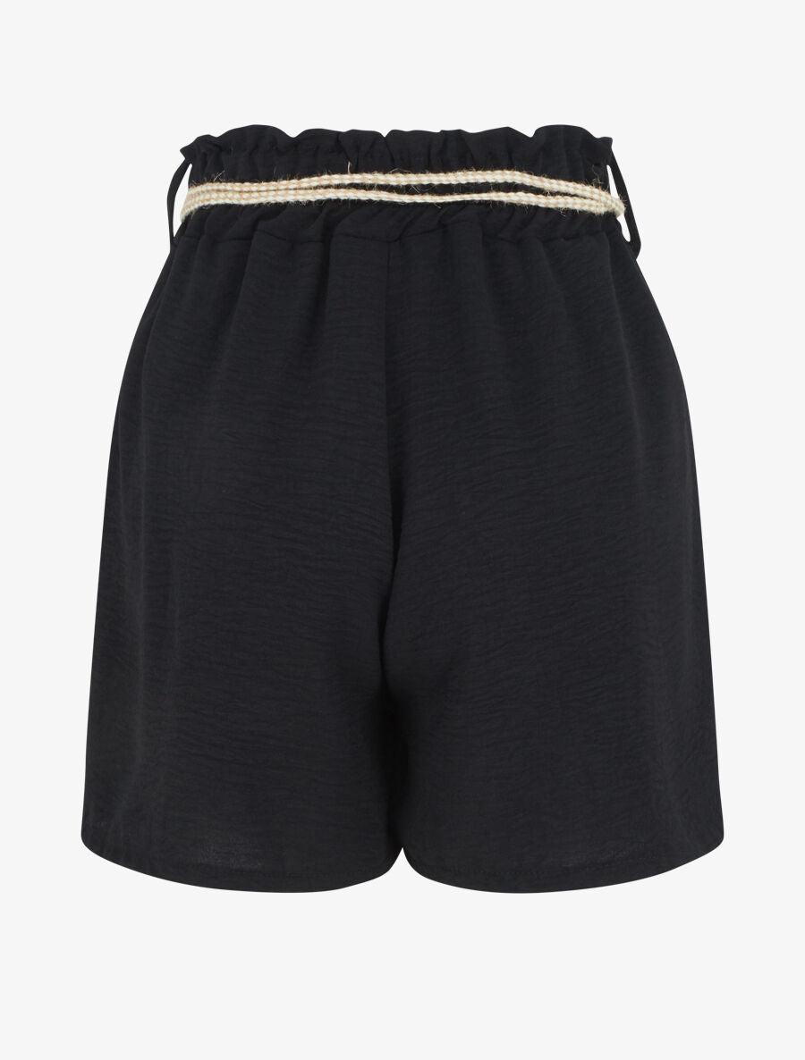 Short uni coupe droite - Noir - 2