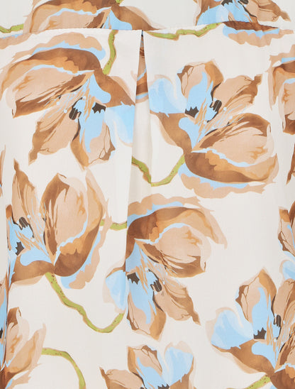 Top manches courtes imprimé floral - Beige - 3