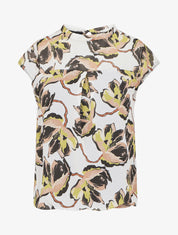 Top manches courtes imprimé floral - Noir - 1