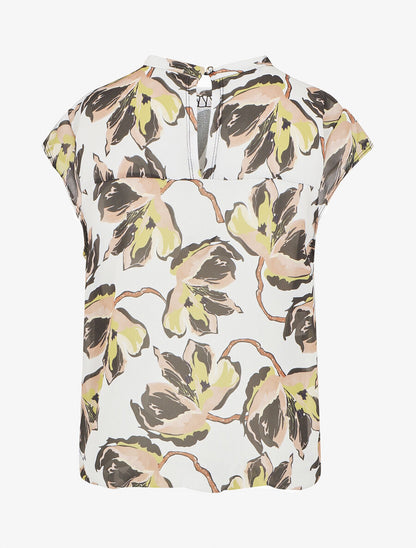 Top manches courtes imprimé floral - Noir - 2