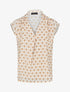 Top fluide sans manches imprimé petites fleurs - Beige - 1
