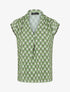 Top fluide sans manches imprimé petites fleurs - Vert - 1